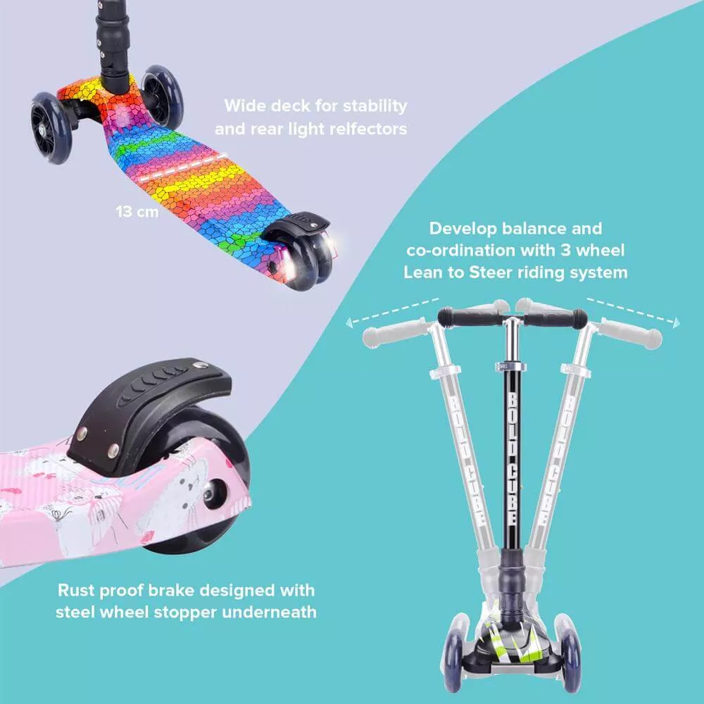 BOLDCUBE - Rainbow Waves - 3 Wheel Scooter